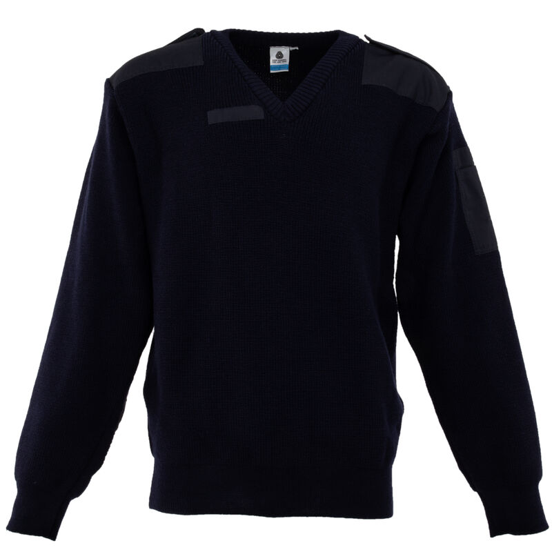 Dutch Commando Style V-Neck Sweater | Navy Blue, , large image number 0